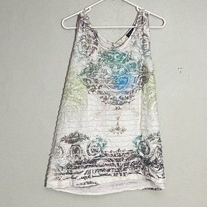 Janeric Women's Size 2X Tank Top, Layered Ruffles, Racer Back